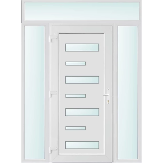 160x240 balos Charlotte 7 üveges bejárati ajtó 3 rétegű üveggel és hőszigetelt panellel 5 kamrás fehér