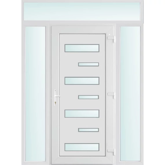 160x240 jobbos Charlotte 7 üveges bejárati ajtó 2 rétegű üveggel és hőszigetelt panellel 5 kamrás fehér