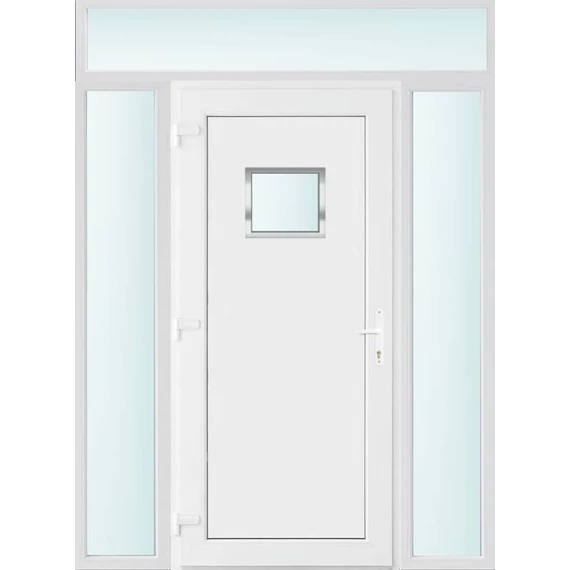 160x240 balos Chicago 1 üveges bejárati ajtó 2 rétegű üveggel és hőszigetelt panellel 5 kamrás fehér