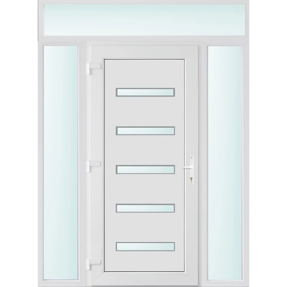 160x240 balos Detroit 5 üveges bejárati ajtó 3 rétegű üveggel és hőszigetelt panellel 5 kamrás fehér