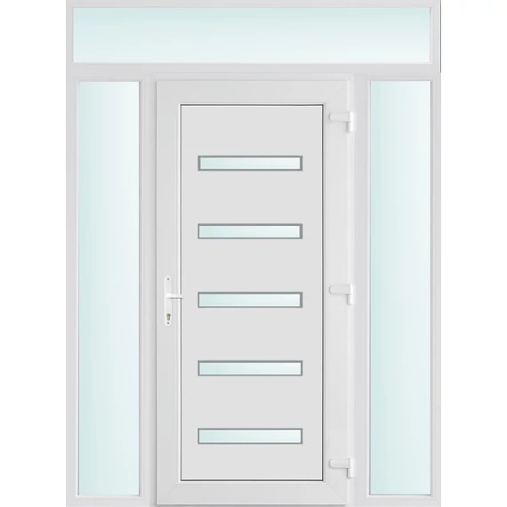 160x240 jobbos Detroit 5 üveges bejárati ajtó 3 rétegű üveggel és hőszigetelt panellel 5 kamrás fehér