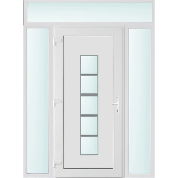 160x240 balos El Paso 1 üveges bejárati ajtó 3 rétegű üveggel és hőszigetelt panellel 5 kamrás fehér