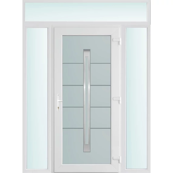160x240 jobbos Phoenix 1 üveges bejárati ajtó 3 rétegű üveggel és hőszigetelt panellel 5 kamrás fehér