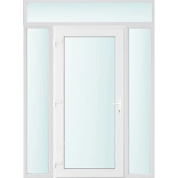 160x240 balos Seattle üveges bejárati ajtó 3 rétegű üveggel és hőszigetelt panellel 5 kamrás fehér