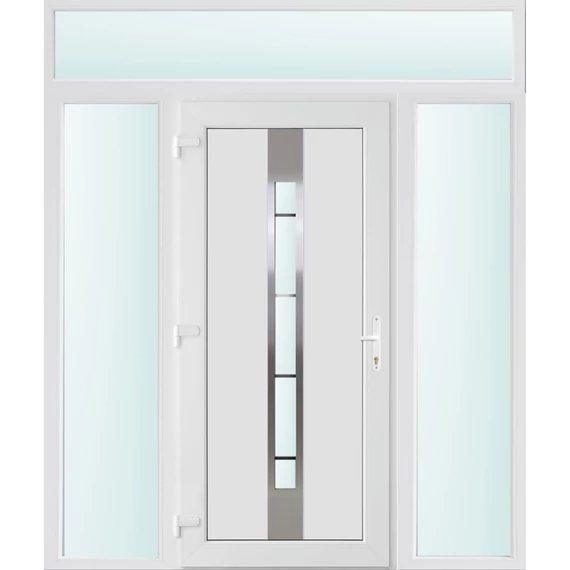 180x240 balos Philadelphia 1 üveges bejárati ajtó 3 rétegű üveggel és hőszigetelt panellel 5 kamrás fehér