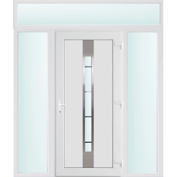 180x240 jobbos Philadelphia 1 üveges bejárati ajtó 3 rétegű üveggel és hőszigetelt panellel 5 kamrás fehér