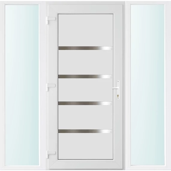 180x210 balos Boston tömör bejárati ajtó 3 rétegű üveggel és hőszigetelt panellel 5 kamrás fehér