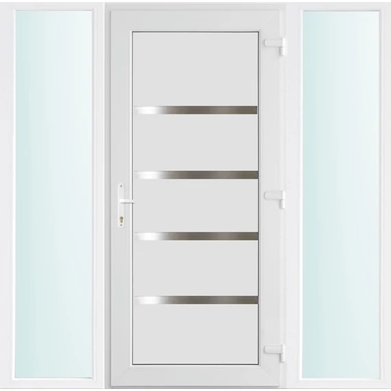 180x210 jobbos Boston tömör bejárati ajtó 2 rétegű üveggel és hőszigetelt panellel 5 kamrás fehér