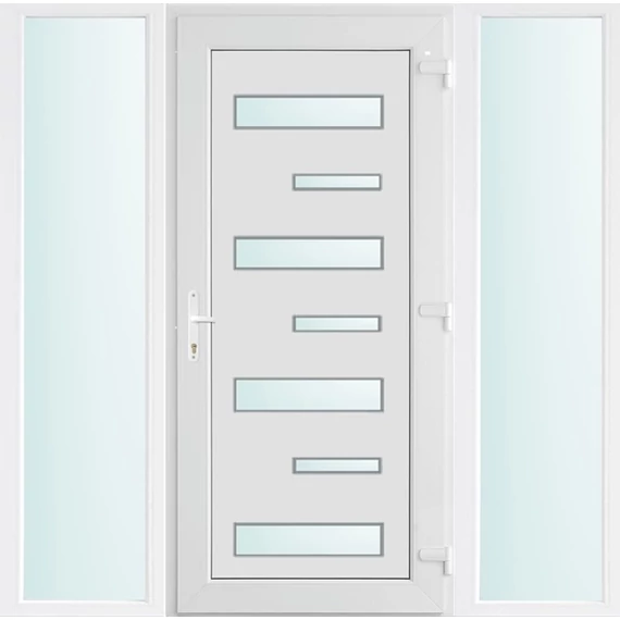 180x210 jobbos Charlotte 7 üveges bejárati ajtó 2 rétegű üveggel és hőszigetelt panellel 5 kamrás fehér