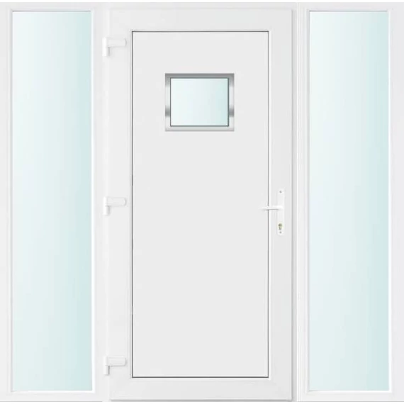 180x210 balos Chicago 1 üveges bejárati ajtó 2 rétegű üveggel és hőszigetelt panellel 5 kamrás fehér