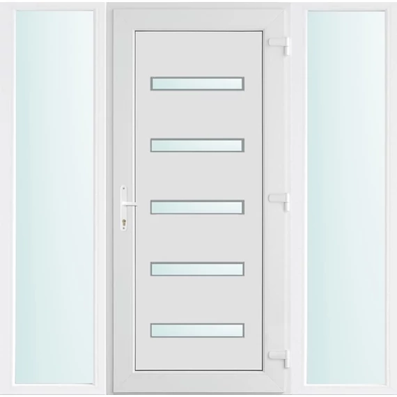 180x210 jobbos Detroit 5 üveges bejárati ajtó 3 rétegű üveggel és hőszigetelt panellel 5 kamrás fehér