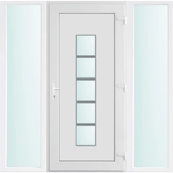 180x210 jobbos El Paso 1 üveges bejárati ajtó 2 rétegű üveggel és hőszigetelt panellel 5 kamrás fehér