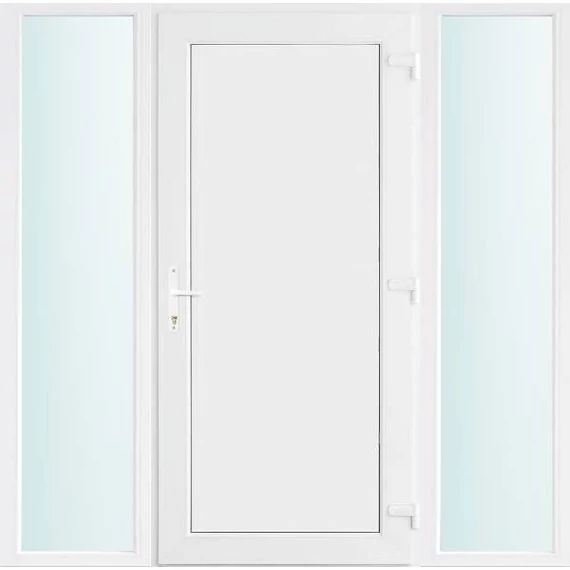 180x210 jobbos Los Angeles tömör bejárati ajtó 2 rétegű üveggel és hőszigetelt panellel 5 kamrás fehér