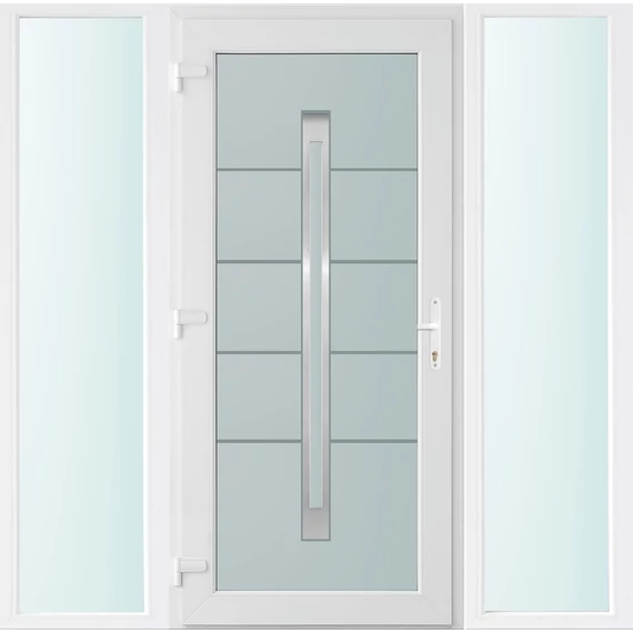 180x210 balos Phoenix 1 üveges bejárati ajtó 3 rétegű üveggel és hőszigetelt panellel 5 kamrás fehér