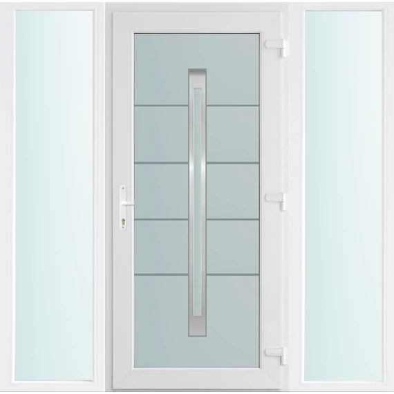 180x210 jobbos Phoenix 1 üveges bejárati ajtó 3 rétegű üveggel és hőszigetelt panellel 5 kamrás fehér