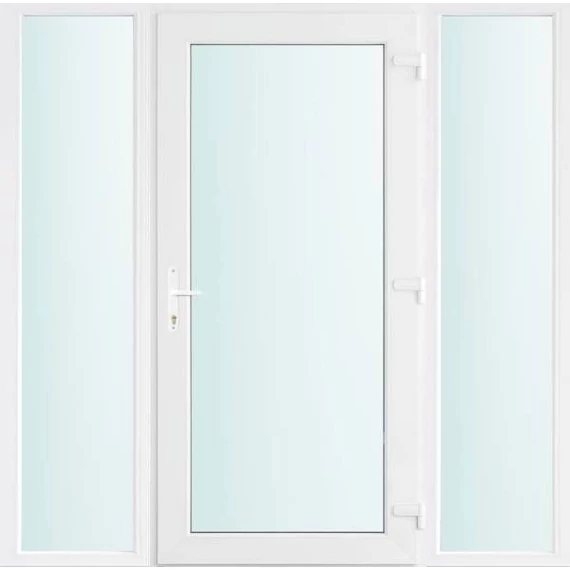 180x210 jobbos Seattle üveges bejárati ajtó 3 rétegű üveggel és hőszigetelt panellel 5 kamrás fehér