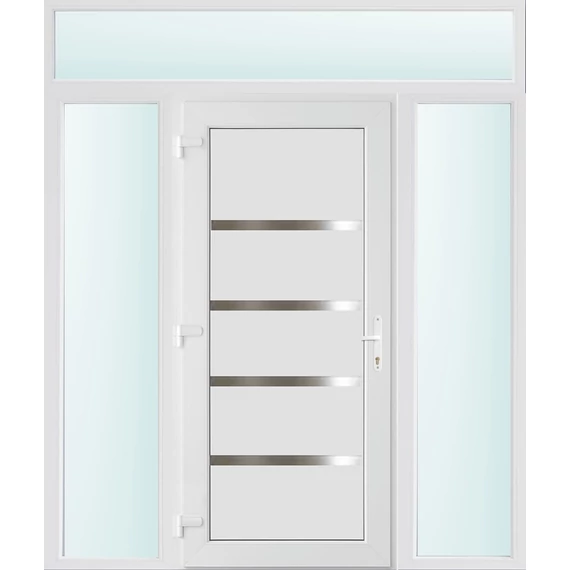 180x240 balos Boston tömör bejárati ajtó 2 rétegű üveggel és hőszigetelt panellel 5 kamrás fehér