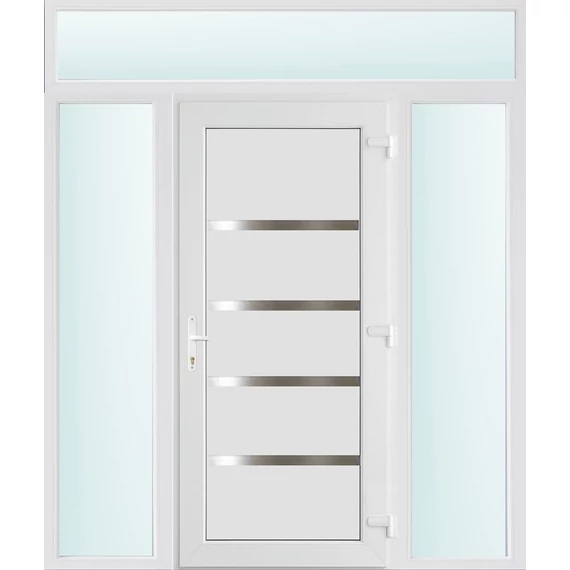 180x240 jobbos Boston tömör bejárati ajtó 2 rétegű üveggel és hőszigetelt panellel 5 kamrás fehér