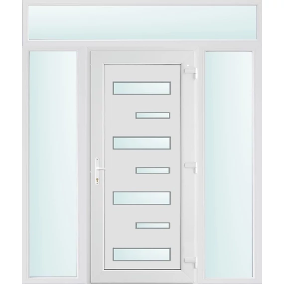 180x240 jobbos Charlotte 7 üveges bejárati ajtó 2 rétegű üveggel és hőszigetelt panellel 5 kamrás fehér