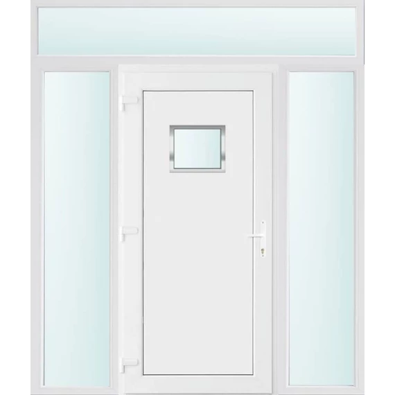 180x240 balos Chicago 1 üveges bejárati ajtó 2 rétegű üveggel és hőszigetelt panellel 5 kamrás fehér