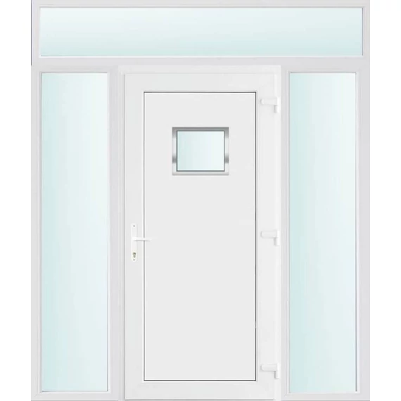 180x240 jobbos Chicago 1 üveges bejárati ajtó 2 rétegű üveggel és hőszigetelt panellel 5 kamrás fehér