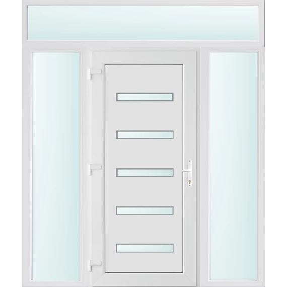 180x240 balos Detroit 5 üveges bejárati ajtó 3 rétegű üveggel és hőszigetelt panellel 5 kamrás fehér