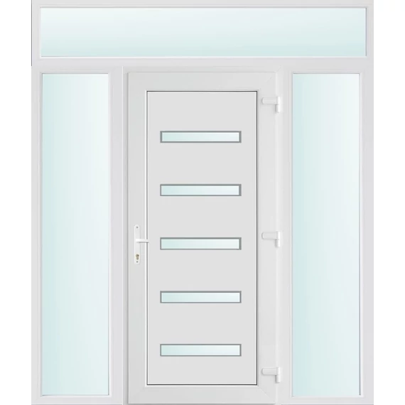 180x240 jobbos Detroit 5 üveges bejárati ajtó 3 rétegű üveggel és hőszigetelt panellel 5 kamrás fehér