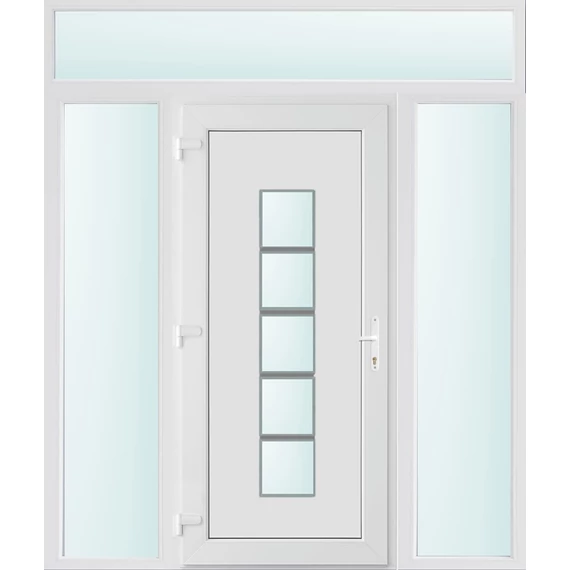 180x240 balos El Paso 1 üveges bejárati ajtó 2 rétegű üveggel és hőszigetelt panellel 5 kamrás fehér