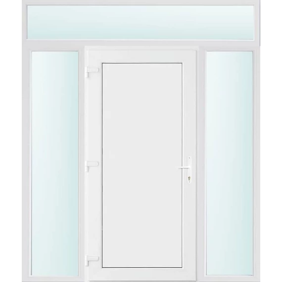 180x240 balos Los Angeles tömör bejárati ajtó 2 rétegű üveggel és hőszigetelt panellel 5 kamrás fehér