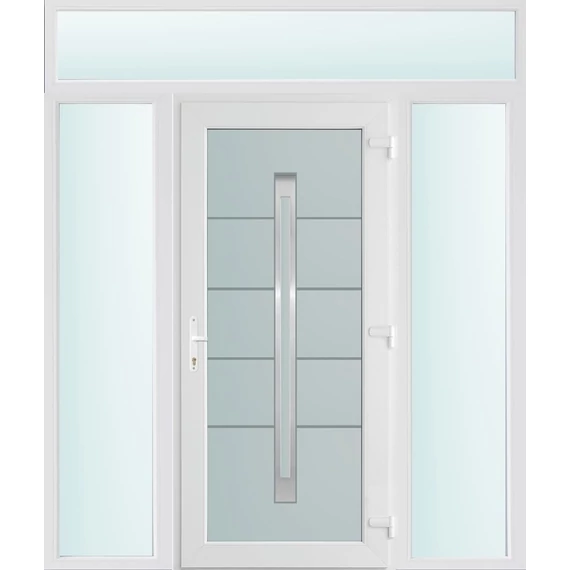180x240 jobbos Phoenix 1 üveges bejárati ajtó 3 rétegű üveggel és hőszigetelt panellel 5 kamrás fehér