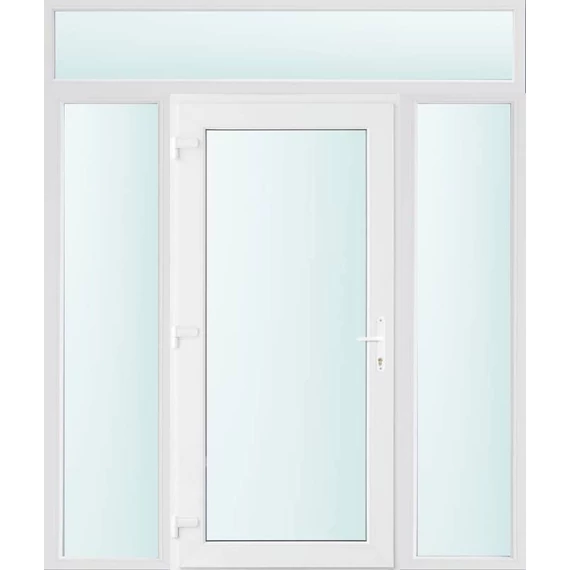 180x240 balos Seattle üveges bejárati ajtó 3 rétegű üveggel és hőszigetelt panellel 5 kamrás fehér