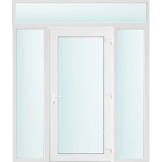 160x240 jobbos Seattle üveges bejárati ajtó 3 rétegű üveggel és hőszigetelt panellel 5 kamrás fehér