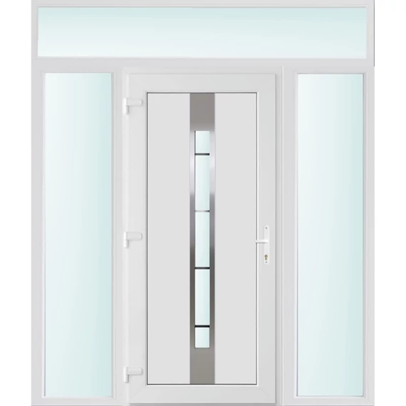 200x240 balos Philadelphia 1 üveges bejárati ajtó 3 rétegű üveggel és hőszigetelt panellel 5 kamrás fehér