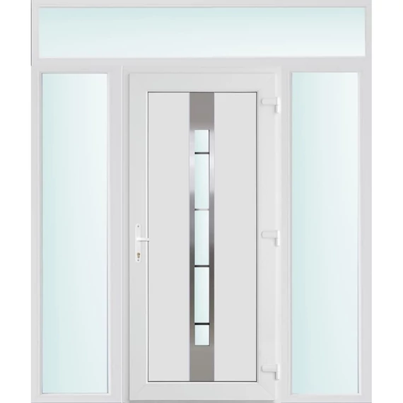 200x240 jobbos Philadelphia 1 üveges bejárati ajtó 3 rétegű üveggel és hőszigetelt panellel 5 kamrás fehér