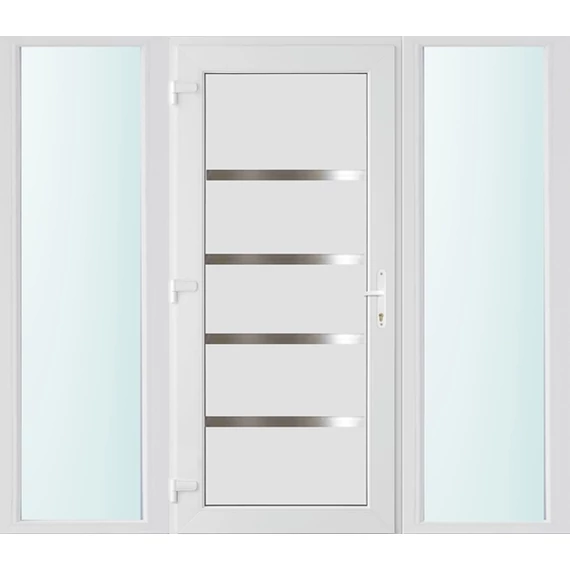 200x210 balos Boston tömör bejárati ajtó 2 rétegű üveggel és hőszigetelt panellel 5 kamrás fehér