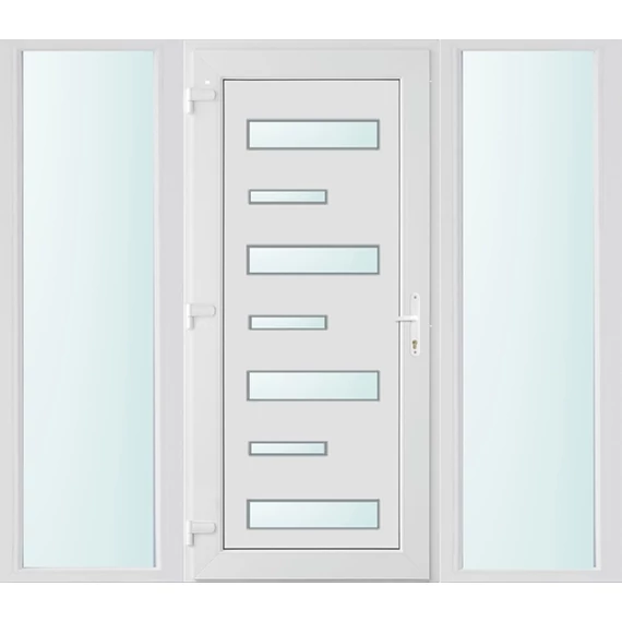 200x210 balos Charlotte 7 üveges bejárati ajtó 3 rétegű üveggel és hőszigetelt panellel 5 kamrás fehér