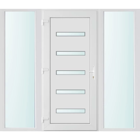 200x210 balos Detroit 5 üveges bejárati ajtó 3 rétegű üveggel és hőszigetelt panellel 5 kamrás fehér