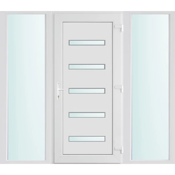 200x210 jobbos Detroit 5 üveges bejárati ajtó 2 rétegű üveggel és hőszigetelt panellel 5 kamrás fehér