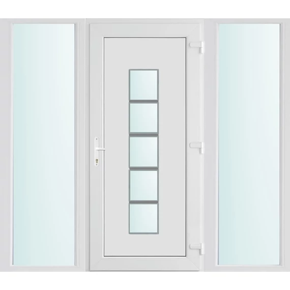 200x210 jobbos El Paso 1 üveges bejárati ajtó 2 rétegű üveggel és hőszigetelt panellel 5 kamrás fehér