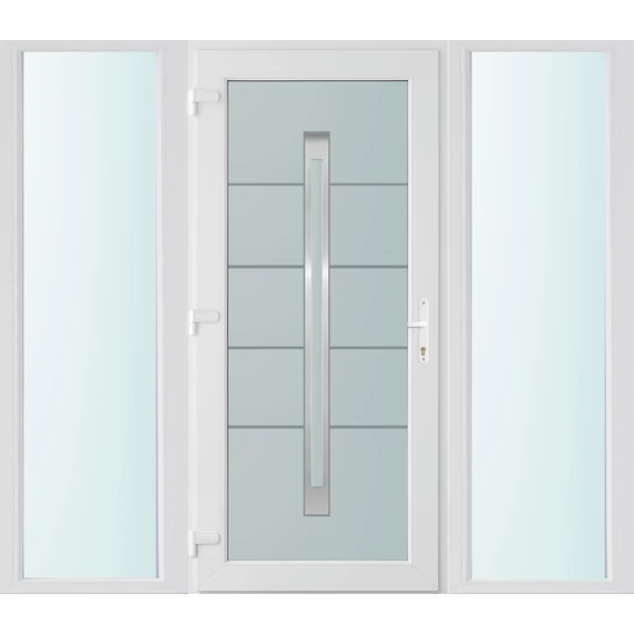 200x210 balos Phoenix 1 üveges bejárati ajtó 3 rétegű üveggel és hőszigetelt panellel 5 kamrás fehér