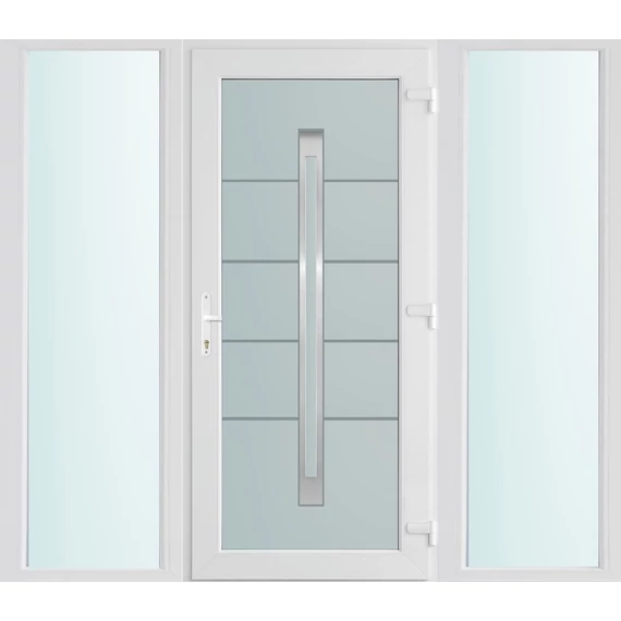 200x210 jobbos Phoenix 1 üveges bejárati ajtó 3 rétegű üveggel és hőszigetelt panellel 5 kamrás fehér