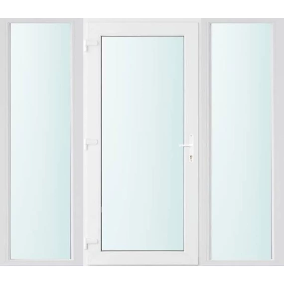 200x210 balos Seattle üveges bejárati ajtó 2 rétegű üveggel és hőszigetelt panellel 5 kamrás fehér