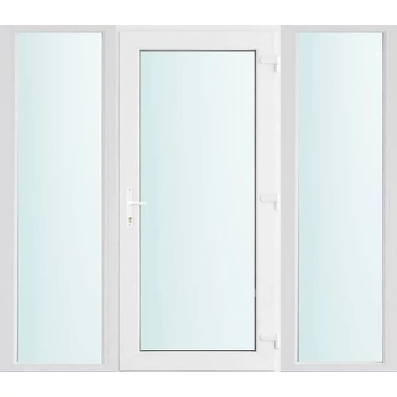 200x210 jobbos Seattle üveges bejárati ajtó 2 rétegű üveggel és hőszigetelt panellel 5 kamrás fehér