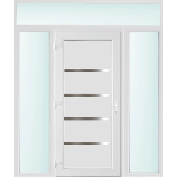 200x240 balos Boston tömör bejárati ajtó 2 rétegű üveggel és hőszigetelt panellel 5 kamrás fehér