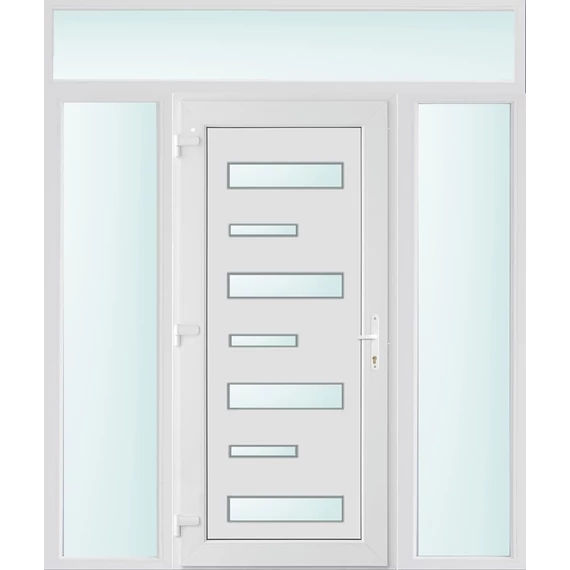 200x240 balos Charlotte 7 üveges bejárati ajtó 2 rétegű üveggel és hőszigetelt panellel 5 kamrás fehér