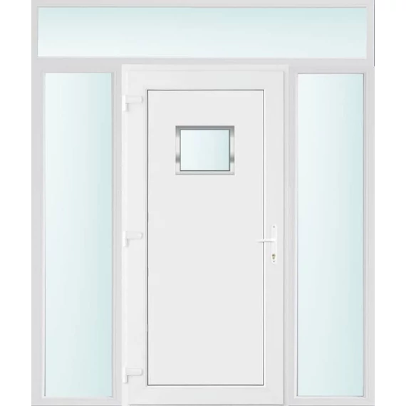 200x240 balos Chicago 1 üveges bejárati ajtó 2 rétegű üveggel és hőszigetelt panellel 5 kamrás fehér