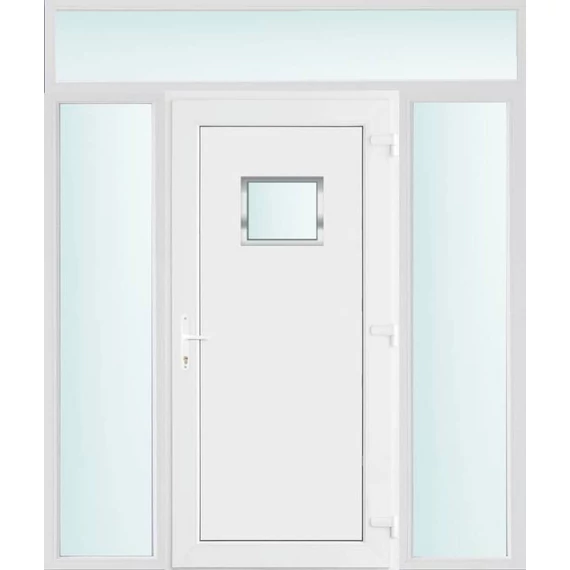 200x240 jobbos Chicago 1 üveges bejárati ajtó 2 rétegű üveggel és hőszigetelt panellel 5 kamrás fehér