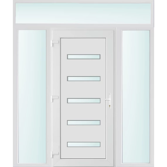 200x240 balos Detroit 5 üveges bejárati ajtó 3 rétegű üveggel és hőszigetelt panellel 5 kamrás fehér