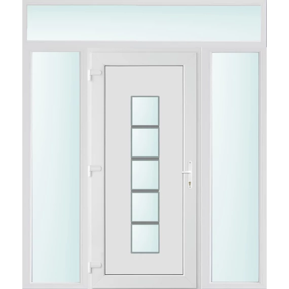 200x240 balos El Paso 1 üveges bejárati ajtó 3 rétegű üveggel és hőszigetelt panellel 5 kamrás fehér