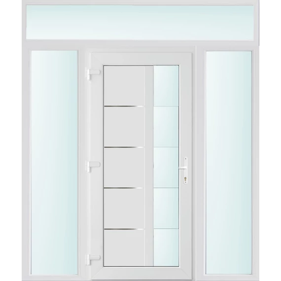 200x240 balos Memphis 1 üveges bejárati ajtó 3 rétegű üveggel és hőszigetelt panellel 5 kamrás fehér